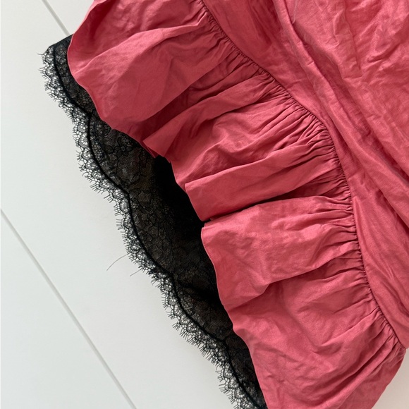 Pink Bodycon Mini Dress with Ruched Ruffled Details - Picture 3 of 4